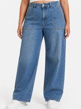Michael Kors Selma Bootcut Jeans High Rise Medium Wash Blue Denim Size 16 NWT